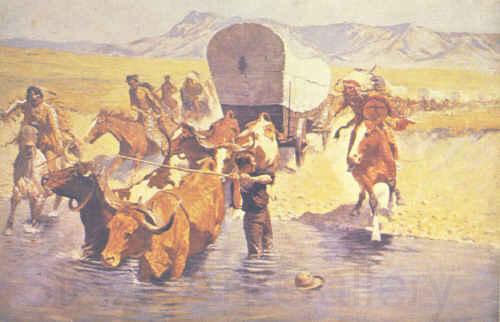 Frederick Remington The Emigrants Norge oil painting art